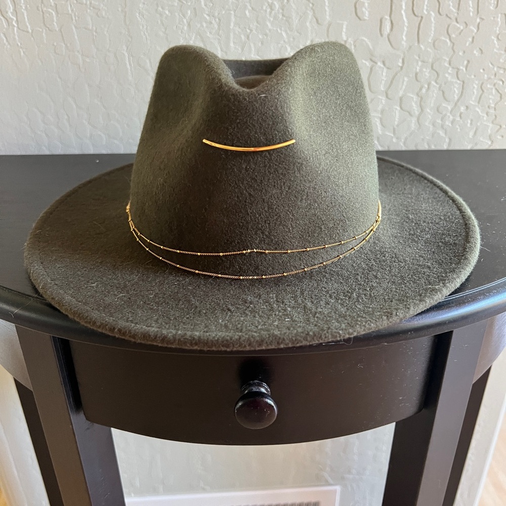 Van Palma Green Felt Hat with Gold Accents M
